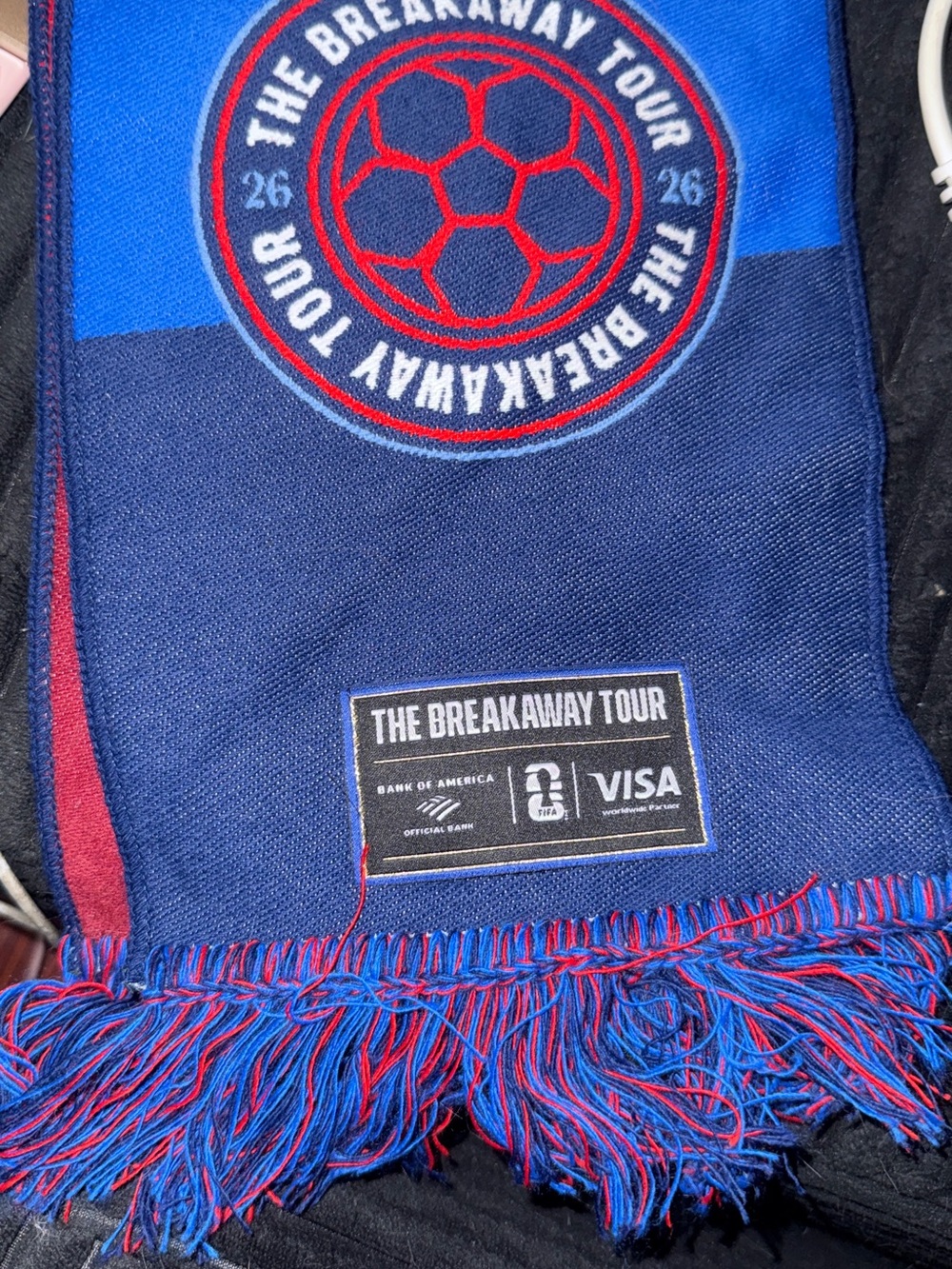 The Breakaway Tour Soccer Scarf - Blue & Red